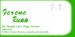 ferenc rupp business card